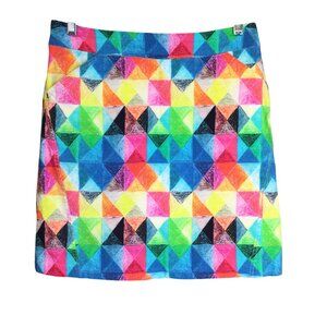 Charlie B Womens Multicolor Geometric Print Tennis Skort Skirt Size 6 Pickleball